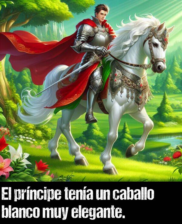 caballo: El prncipe tena un caballo blanco muy elegante.