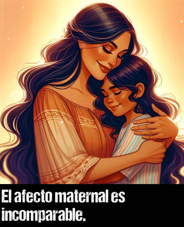 incomparable: El afecto maternal es incomparable.