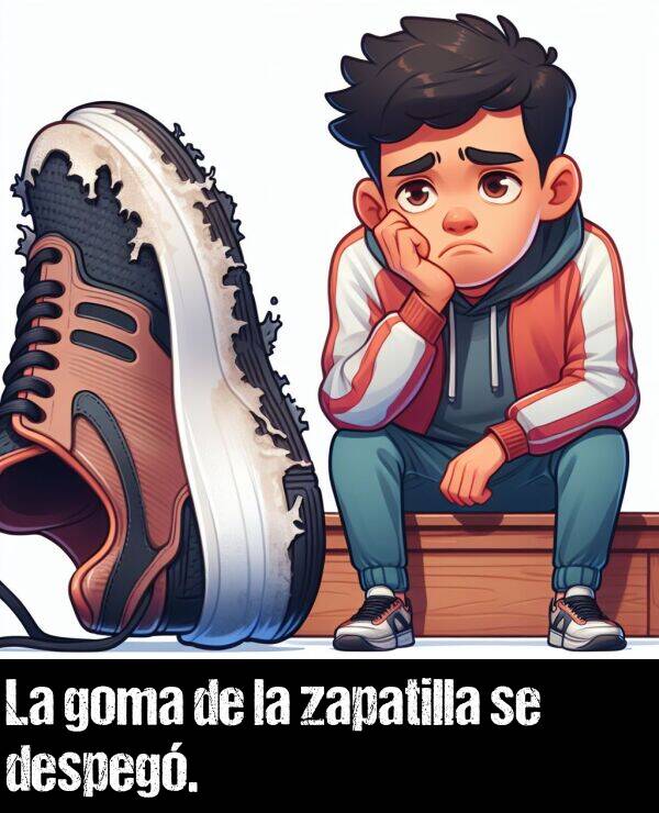 despegar: La goma de la zapatilla se despeg.