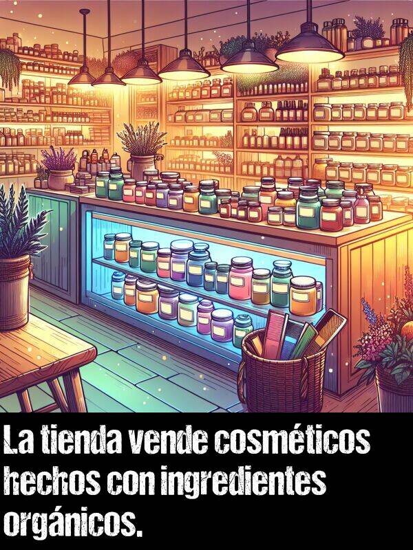 vende: La tienda vende cosmticos hechos con ingredientes orgnicos.