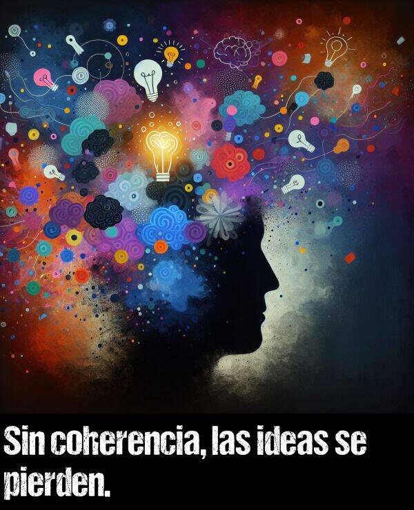 ideas: Sin coherencia, las ideas se pierden.