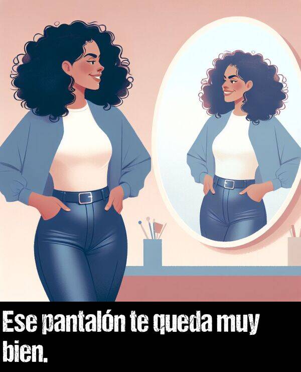 quedo: Ese pantaln te queda muy bien.