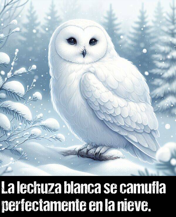 lechuza: La lechuza blanca se camufla perfectamente en la nieve.