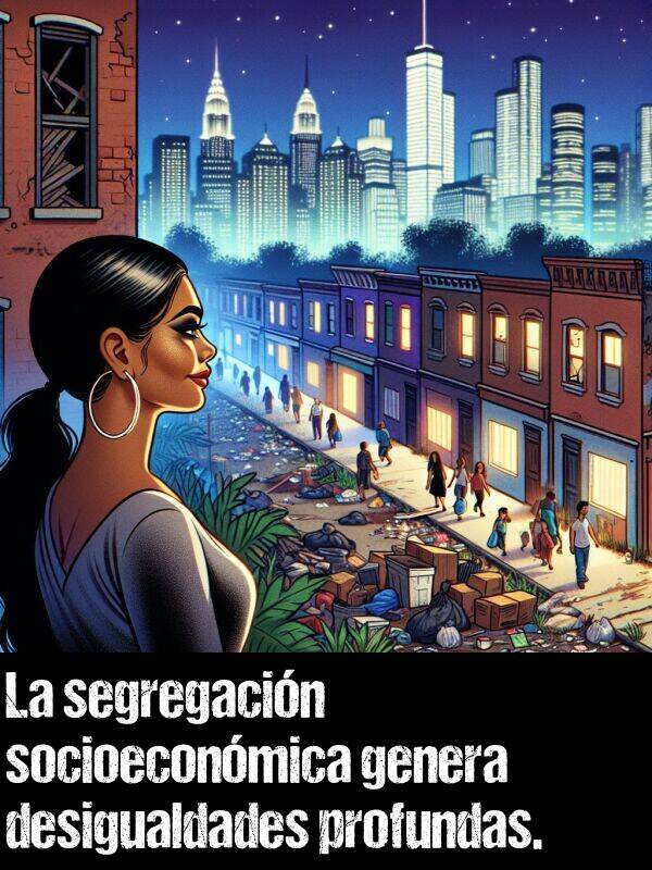 socioeconmica: La segregacin socioeconmica genera desigualdades profundas.