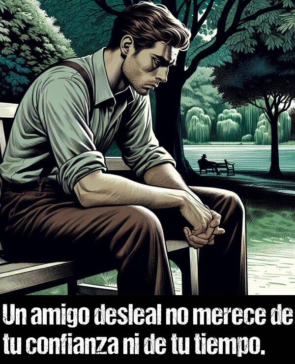 merece: Un amigo desleal no merece de tu confianza ni de tu tiempo.