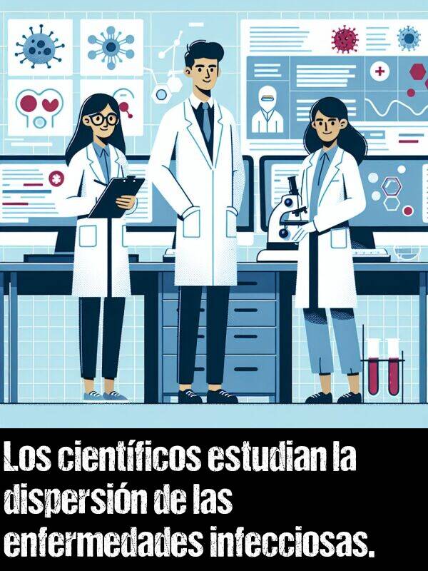 infeccioso: Los cientficos estudian la dispersin de las enfermedades infecciosas.