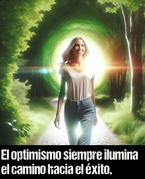 optimismo: El optimismo siempre ilumina el camino hacia el xito.