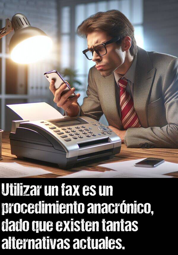 alternativas: Utilizar un fax es un procedimiento anacrnico, dado que existen tantas alternativas actuales.