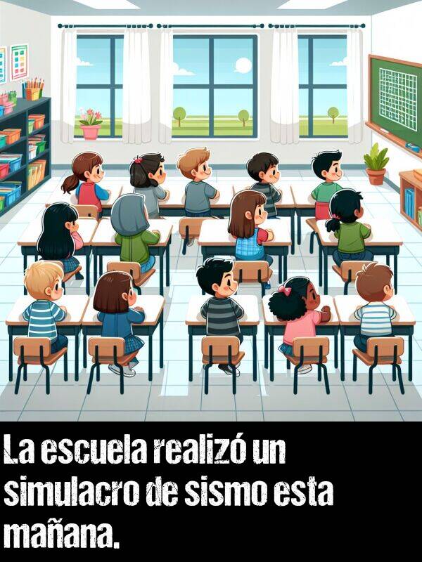 sismo: La escuela realiz un simulacro de sismo esta maana.