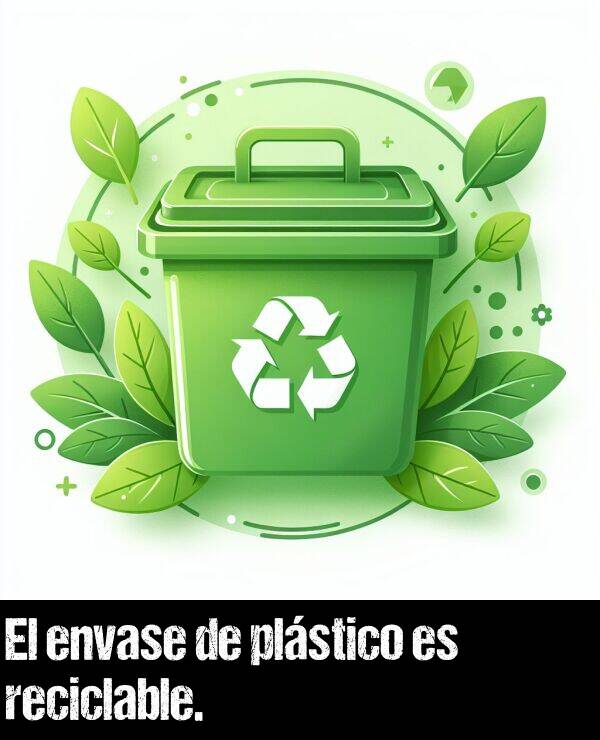 plstico: El envase de plstico es reciclable.