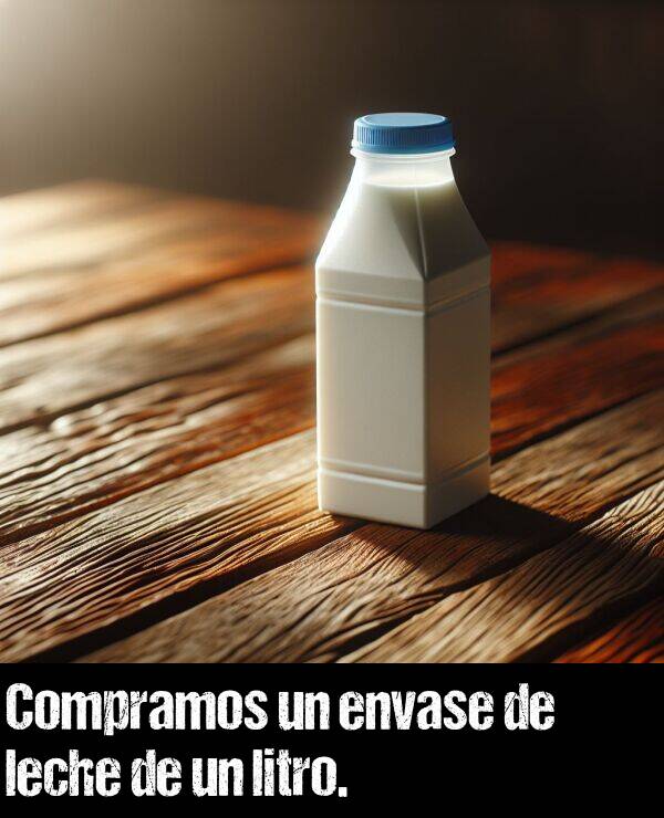 litro: Compramos un envase de leche de un litro.