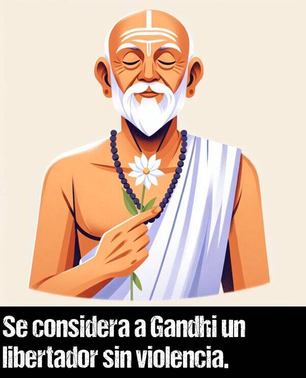 libertador: Se considera a Gandhi un libertador sin violencia.