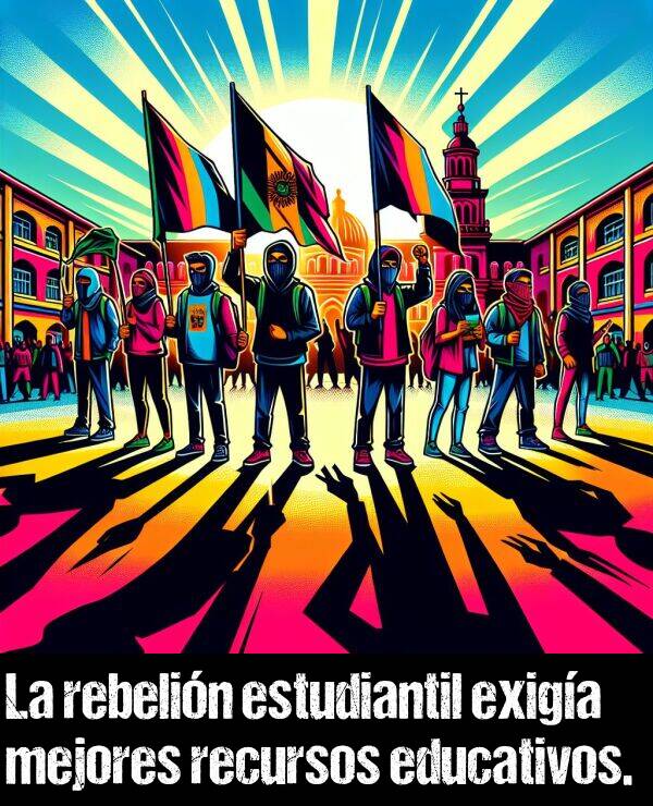 exiga: La rebelin estudiantil exiga mejores recursos educativos.