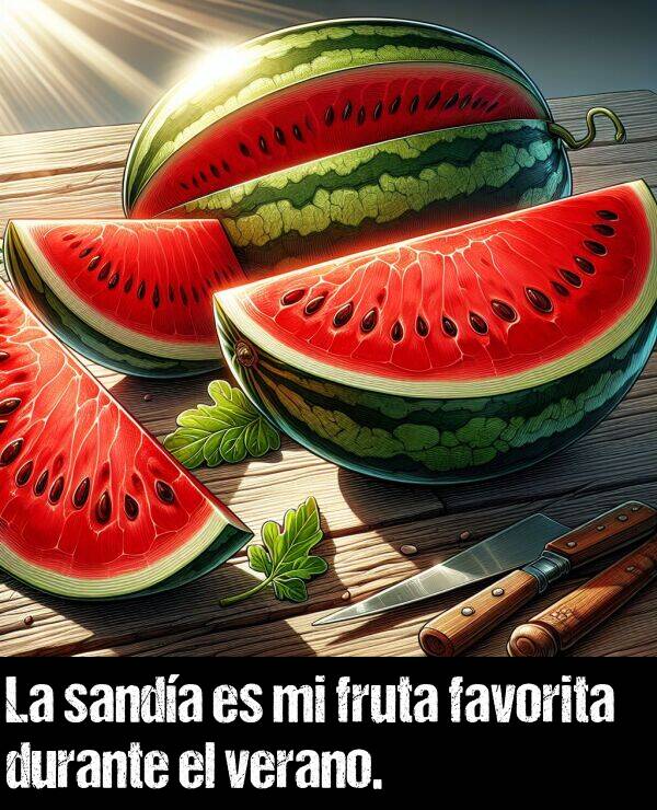 sanda: La sanda es mi fruta favorita durante el verano.