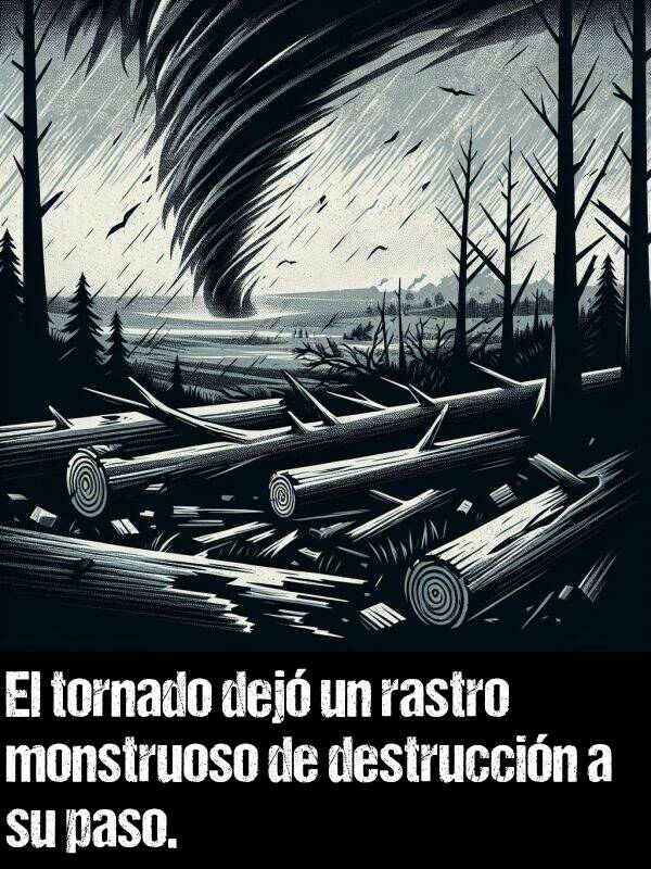 rastro: El tornado dej un rastro monstruoso de destruccin a su paso.