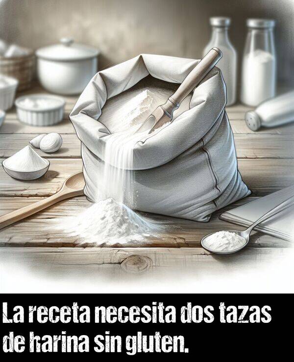 harina: La receta necesita dos tazas de harina sin gluten.