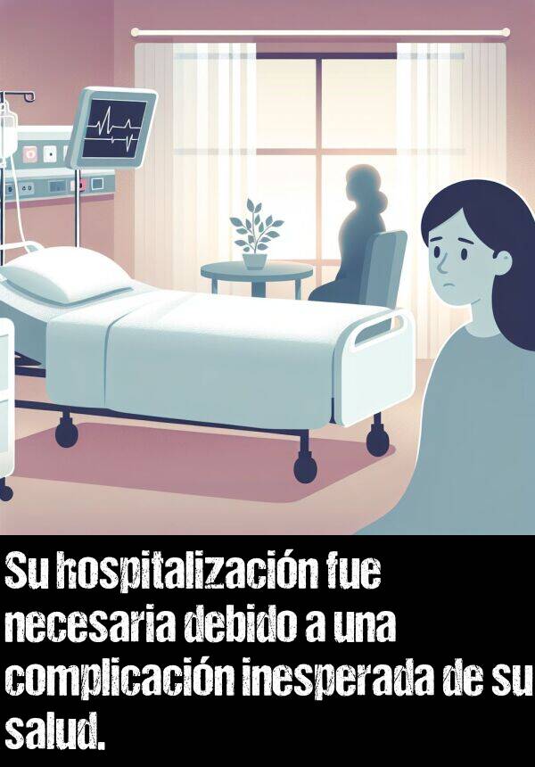 necesaria: Su hospitalizacin fue necesaria debido a una complicacin inesperada de su salud.