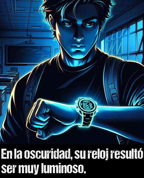 luminoso: En la oscuridad, su reloj result ser muy luminoso.