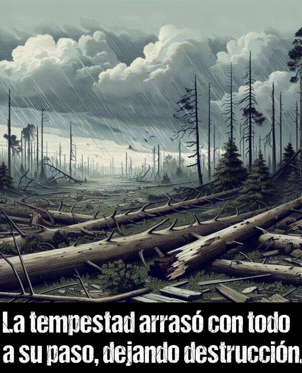 paso: La tempestad arras con todo a su paso, dejando destruccin.