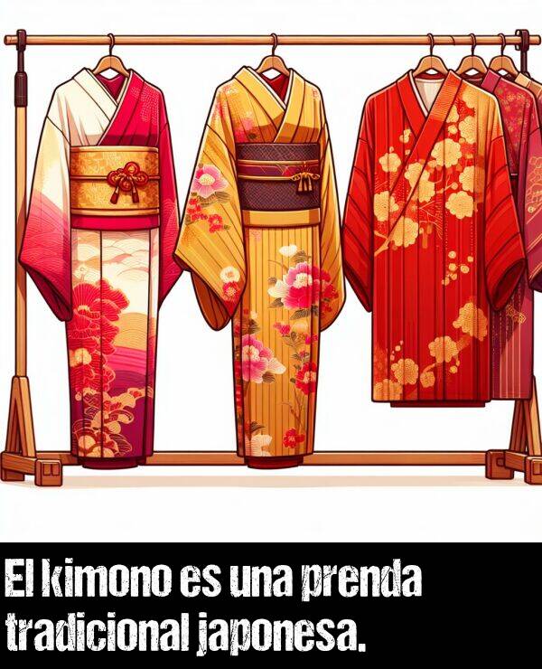 prenda: El kimono es una prenda tradicional japonesa.