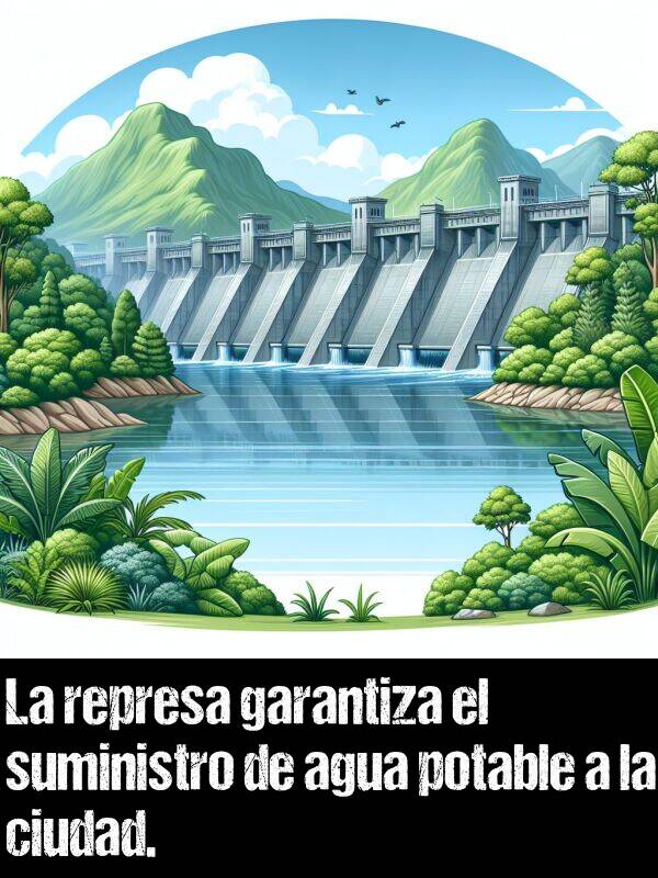 potable: La represa garantiza el suministro de agua potable a la ciudad.