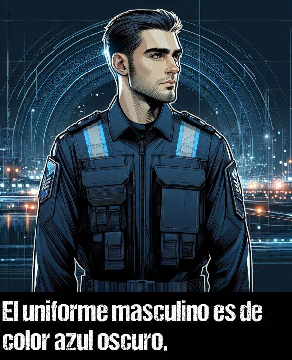 oscuro: El uniforme masculino es de color azul oscuro.