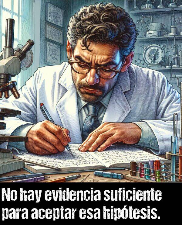 suficiente: No hay evidencia suficiente para aceptar esa hiptesis.