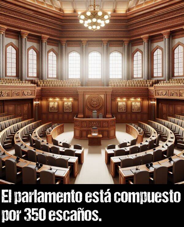 parlamento: El parlamento est compuesto por 350 escaos.