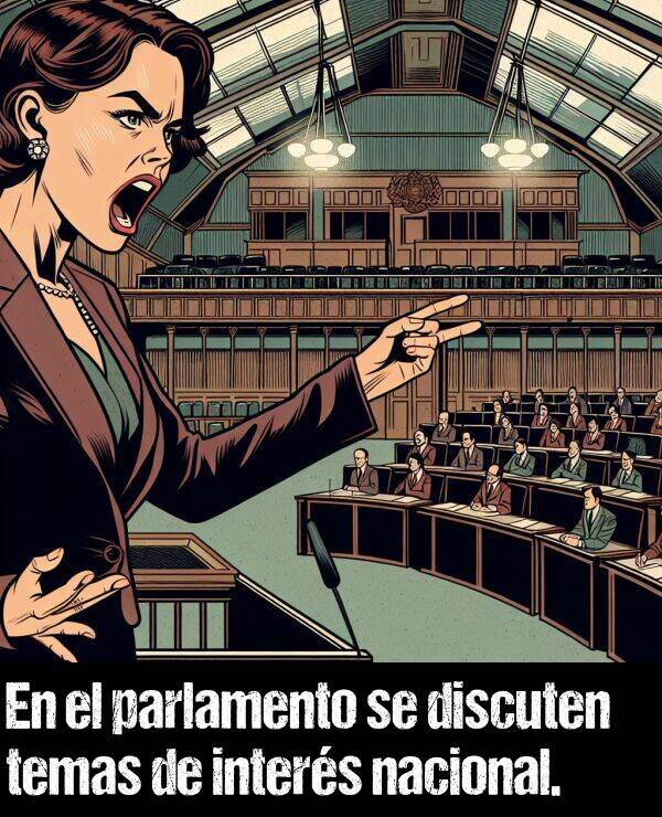 tema: En el parlamento se discuten temas de inters nacional.