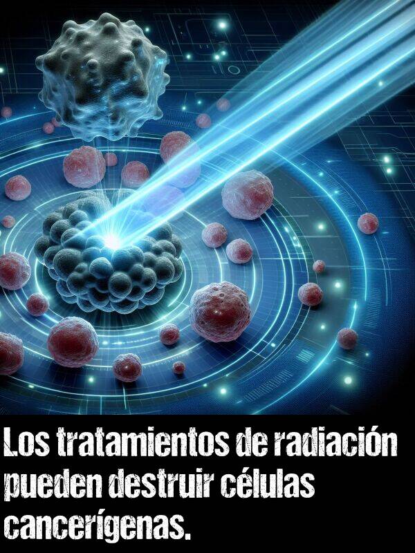 tratamientos: Los tratamientos de radiacin pueden destruir clulas cancergenas.