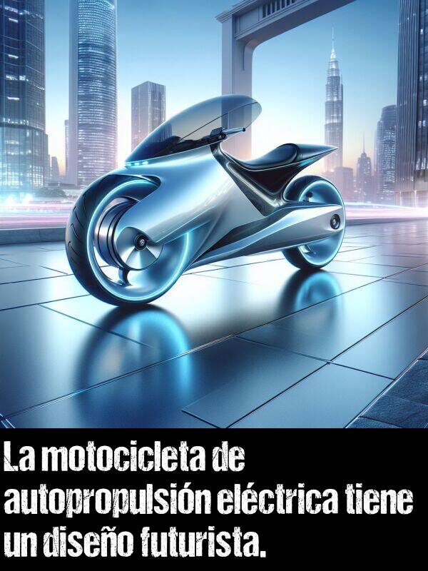 autopropulsin: La motocicleta de autopropulsin elctrica tiene un diseo futurista.