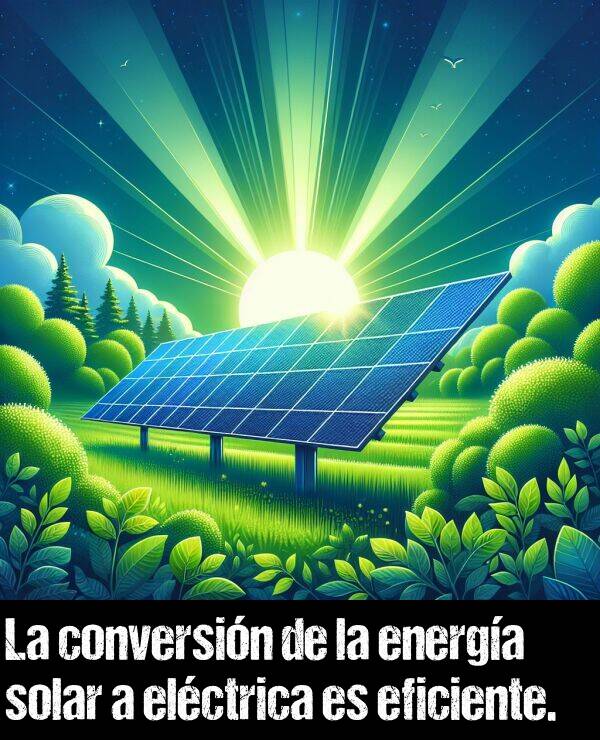 eficiente: La conversin de la energa solar a elctrica es eficiente.