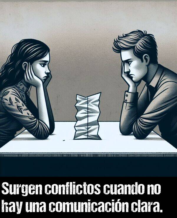 clara: Surgen conflictos cuando no hay una comunicacin clara.