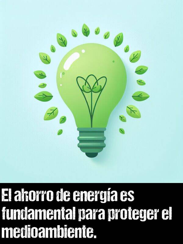 medioambiente: El ahorro de energa es fundamental para proteger el medioambiente.