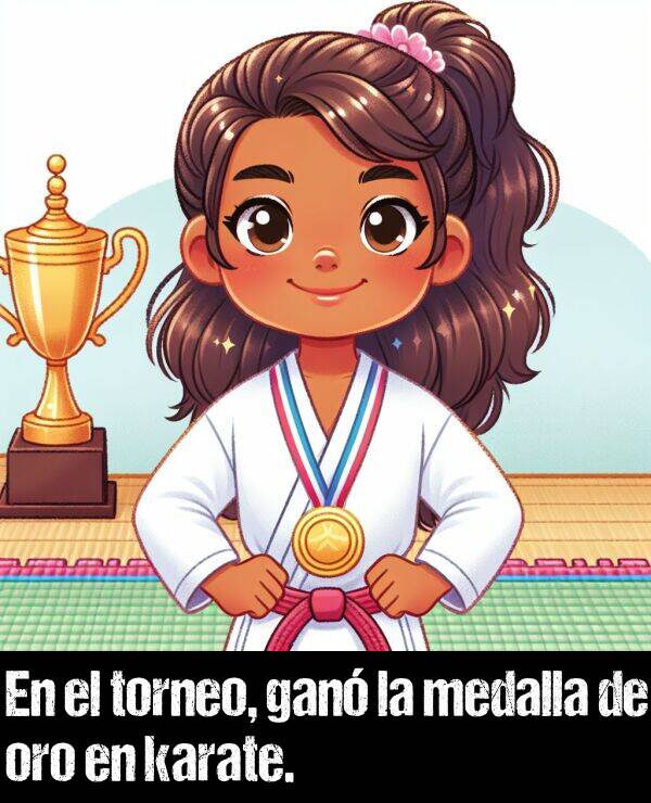 oro: En el torneo, gan la medalla de oro en karate.