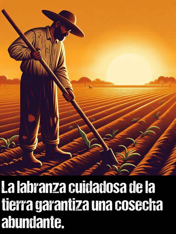 labranza: La labranza cuidadosa de la tierra garantiza una cosecha abundante.