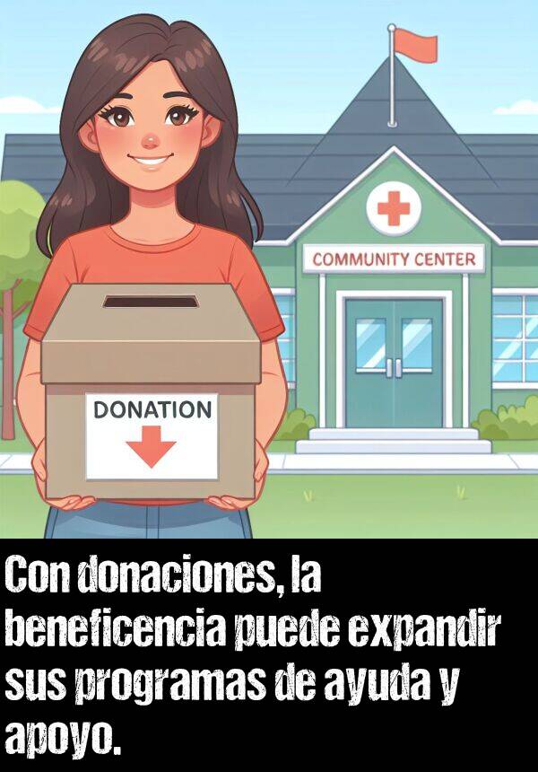 expandir: Con donaciones, la beneficencia puede expandir sus programas de ayuda y apoyo.