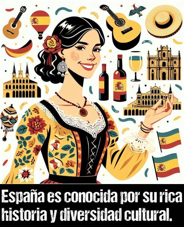 rica: Espaa es conocida por su rica historia y diversidad cultural.