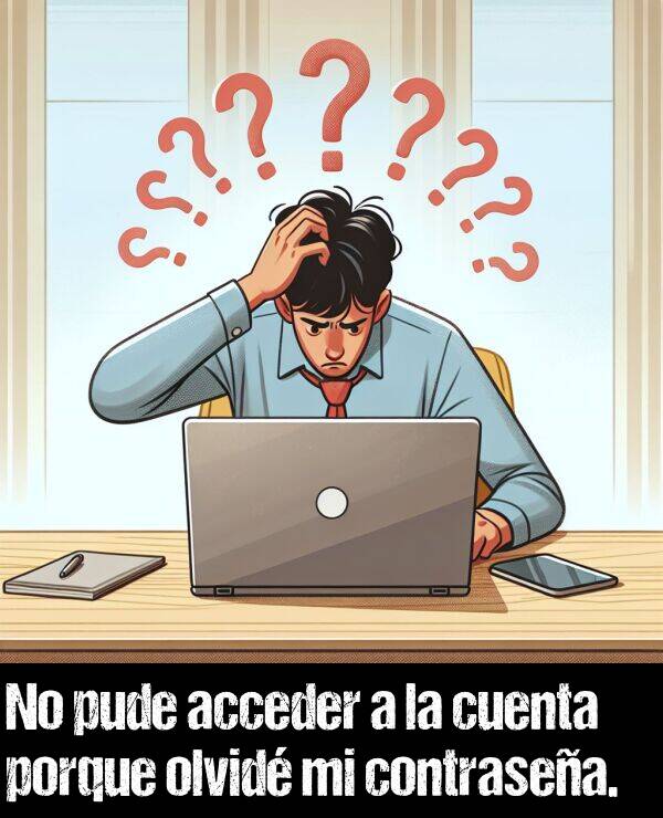 acceder: No pude acceder a la cuenta porque olvid mi contrasea.