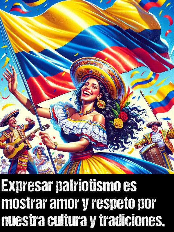 tradiciones: Expresar patriotismo es mostrar amor y respeto por nuestra cultura y tradiciones.