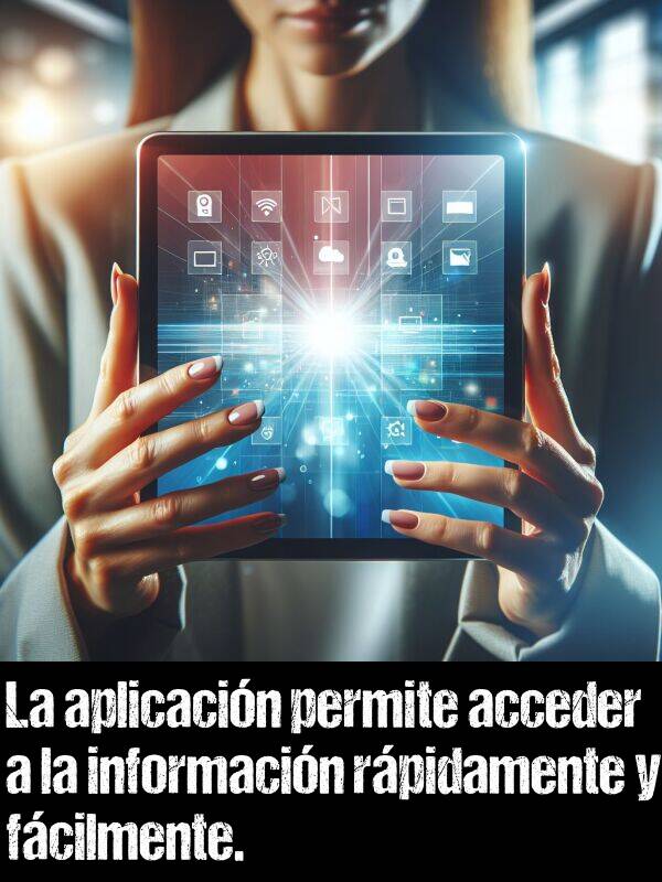 acceder: La aplicacin permite acceder a la informacin rpidamente y fcilmente.