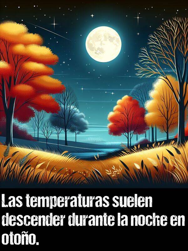 otoo: Las temperaturas suelen descender durante la noche en otoo.