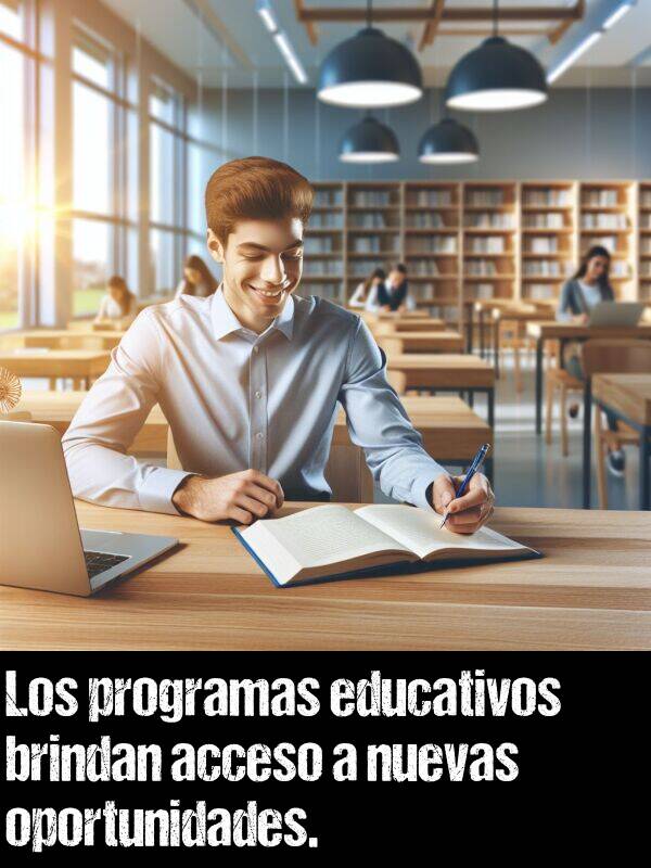 oportunidad: Los programas educativos brindan acceso a nuevas oportunidades.