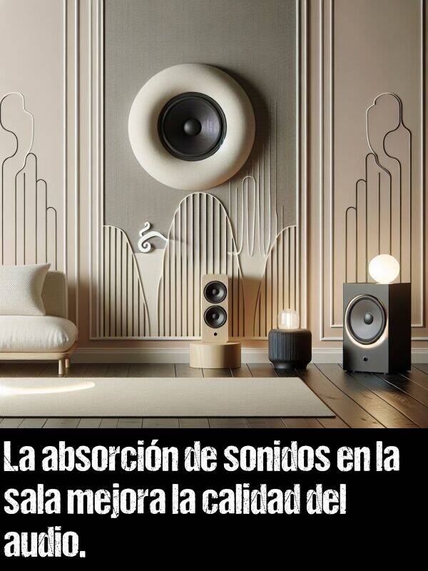 sala: La absorcin de sonidos en la sala mejora la calidad del audio.