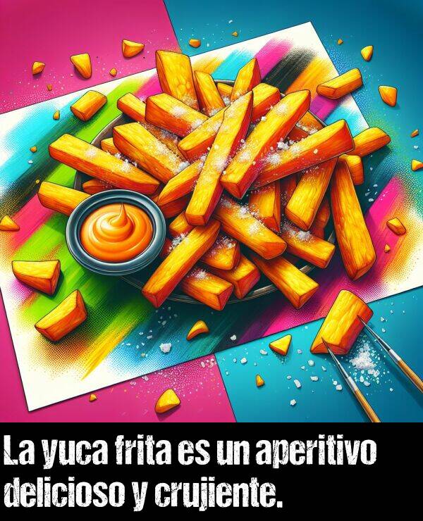 frita: La yuca frita es un aperitivo delicioso y crujiente.