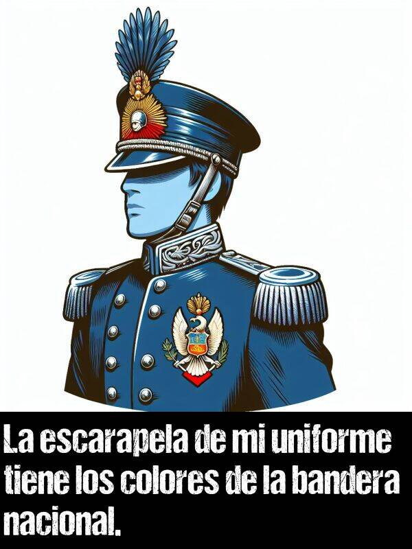 nacional: La escarapela de mi uniforme tiene los colores de la bandera nacional.