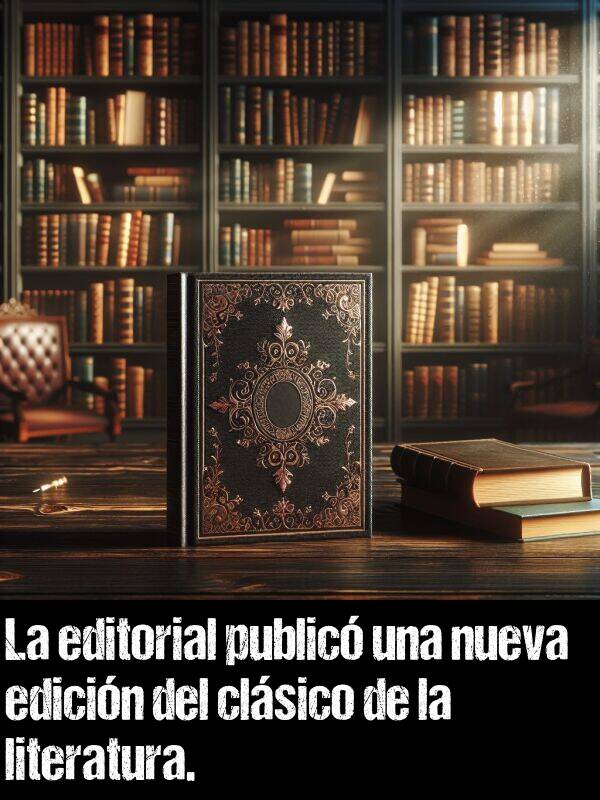 public: La editorial public una nueva edicin del clsico de la literatura.