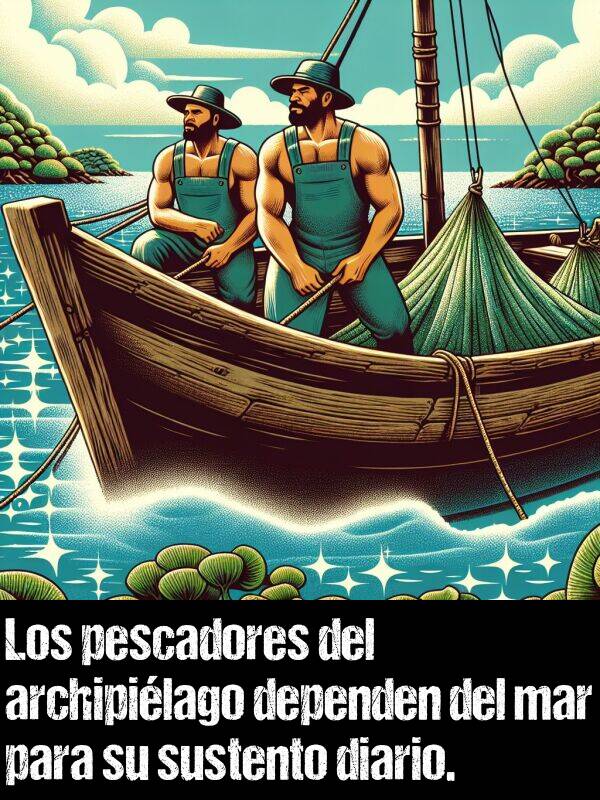 archipilago: Los pescadores del archipilago dependen del mar para su sustento diario.