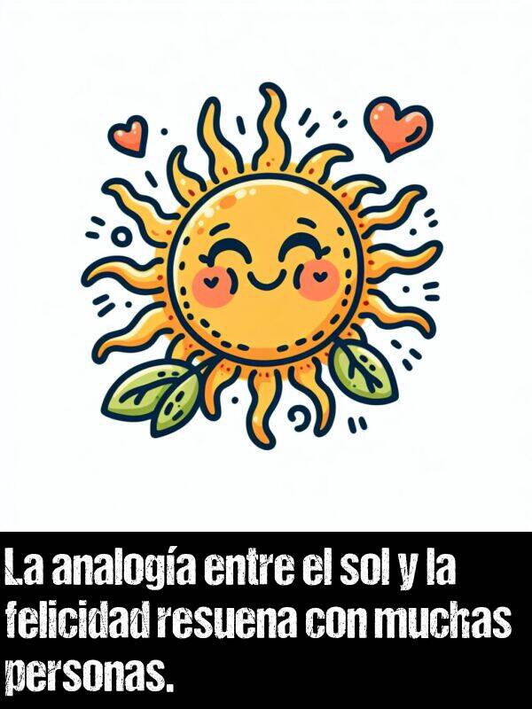 analoga: La analoga entre el sol y la felicidad resuena con muchas personas.