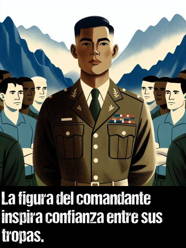 figura: La figura del comandante inspira confianza entre sus tropas.